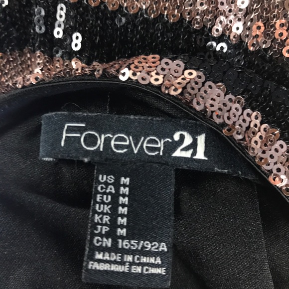 Forever 21 Women's Junior Size M Black & Pink Gold - Picture 8 of 8